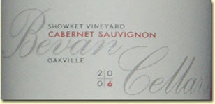2006 Bevan Cellars Cabernet Sauvignon Showket Vineyards