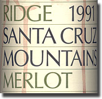 1991 Ridge Santa Cruz Mountains Merlot
