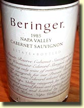 1985 Beringer Private Reserve Cabernet Sauvignon