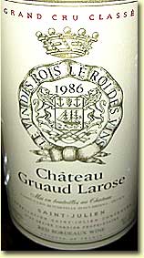 1986 Chateau Gruaud Larose 