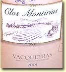 CLOS MONTIRIUS VACQUEYRAS 2001