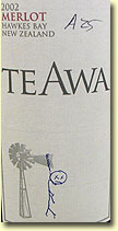 107368 TEAWA MERLOT 2002 GIMBLETT GRAVELS, HAWKES BAY NZ