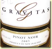 GRAVITAS PINOT NOIR 2005