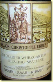 2001 JJ Christoffel Urziger Wurzgarten Riesling Spatlese