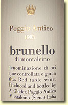 1993 Poggio Antico Brunello di Montalcino