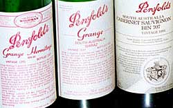 A line-up of Penfolds