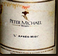 Peter Michael Winery L’Apres-Midi Sauvignon Blanc Sonoma County 1998