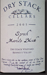2005 Dry Stack Bennett Valley Syrah Marie’s Block