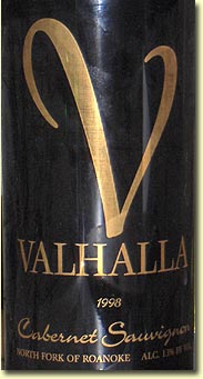 Valhalla Cabernet Sauvignon Reserve 1998
