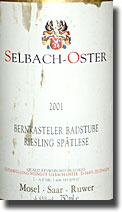 2001 Selbach-Oster Bernkastler Badstube Riesling Spatlese Mosel  Saar  Ruwer