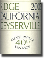 2005 Ridge Geyserville Sonoma