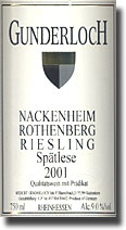 2001 Gunderloch Nackenheim Rothenberg Rheinhessen Riesling Spätlese