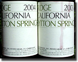 2003 & 2004 Ridge Lytton Springs