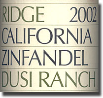 2002 Ridge Paso Robles Zinfandel Dusi ATP