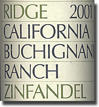 2001 Ridge Buchignani Sonoma Zinfandel ATP