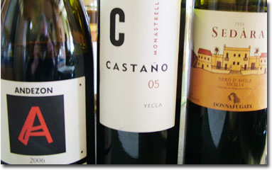 Castano, Andezon and Sedara wines