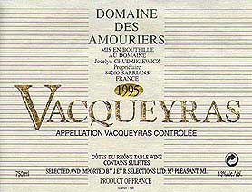 Domaine Des Amouriers Vacqueyras Label