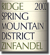 '02 Ridge Spring Mountain Zinfandel