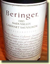 1985 Beringer Private Reserve Cabernet Sauvignon