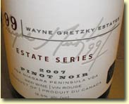 WAYNE GRETZKY ESTATES NO. 99 PINOT NOIR 2007