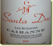 SANTA DUC LES BUISSONS CAIRANNE 2003